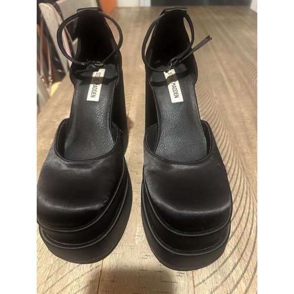 Steve Madden Charlize Women's Satin Platform Chunky Block Heel Pumps - Picture 1 of 6